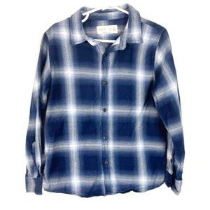 Zara Boys Blue Long Sleeve Button Up Collard Shirt Size 7